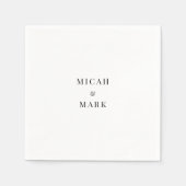 Einfache, maßgeschneiderte White Wedding Cocktail Serviette (Vorderseite)