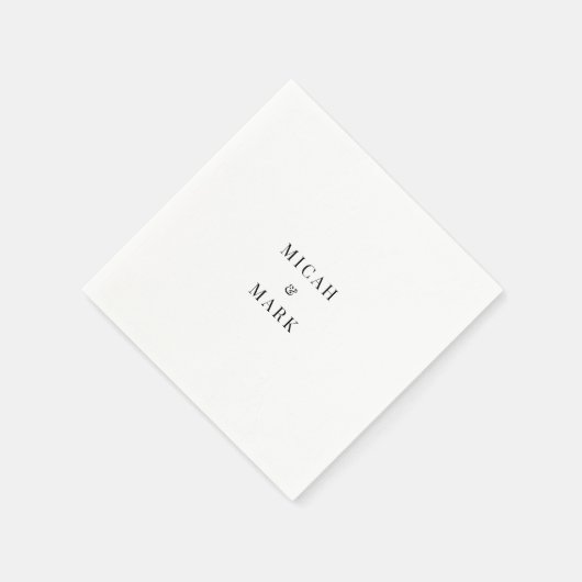 Einfache, maßgeschneiderte White Wedding Cocktail Serviette (Ecke)