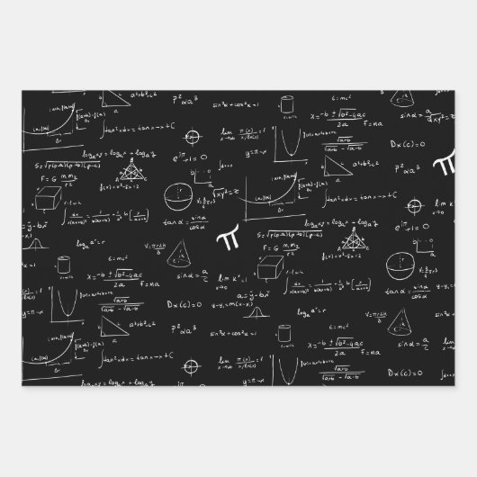 Einfache Mathematik Formeln Geschenkpapier Set (Vorderseite)