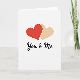 Einfache matte Hearts You And Me Karte
