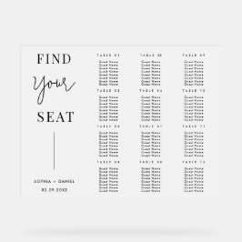 Einfache Mattierte Acrylsitzkarte für Hochzeiten Acrylschild