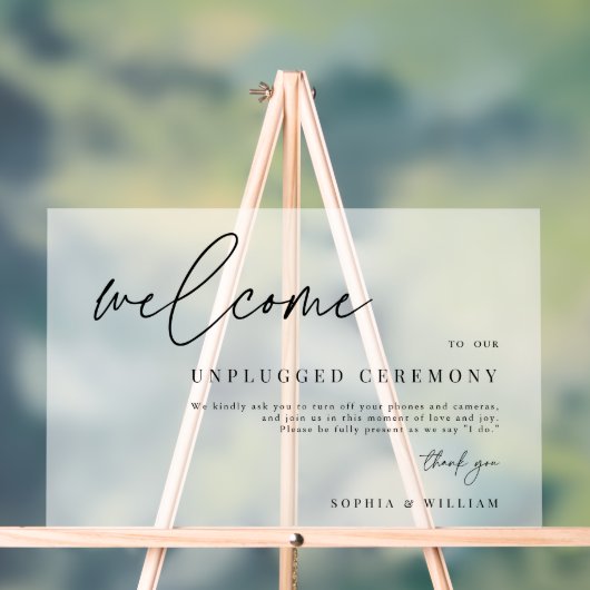 Einfache Mattierte Begrüßungsfeier ohne Stecker Acrylschild (Neutral)