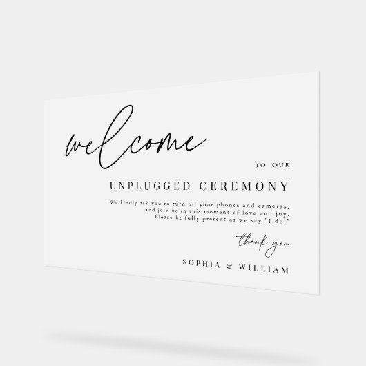 Einfache Mattierte Begrüßungsfeier ohne Stecker Acrylschild (Winkel)