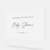 Einfache Mattierte Script Baby Dusche Willkommen Acrylschild (Winkel)