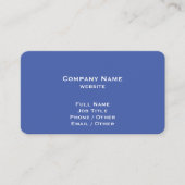 Einfache Medium Blue Business Card Visitenkarte (Vorderseite)