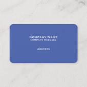 Einfache Medium Blue Business Card Visitenkarte (Rückseite)