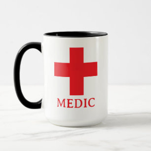 Einfache MEDIZIN & Erste Hilfe, Kreuz, Krankenwage Tasse