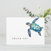 Einfache Meeresschildkröte-Beerdigung Vielen Dank Dankeskarte (Stehend Vorderseite)