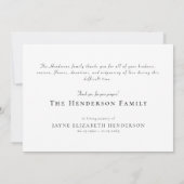 Einfache Meeresschildkröte-Beerdigung Vielen Dank Dankeskarte (Rückseite)