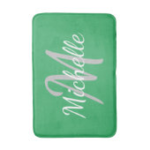 Einfache meergrüne, fette Typografie und Name Mono Badematte (Vorderseite Vertikal)