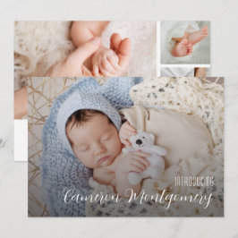 Einfache mehrfache Fotocollage Geburt Ankündigung