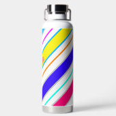 Einfache mehrfarbige Diagonalstreifen Trinkflasche (Rückseite)