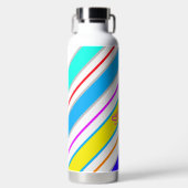 Einfache mehrfarbige Diagonalstreifen Trinkflasche (Vorderseite)
