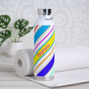 Einfache mehrfarbige Diagonalstreifen Trinkflasche
