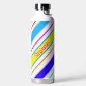 Einfache mehrfarbige Diagonalstreifen Trinkflasche (links)