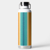 Einfache mehrfarbige Retro-Streifen Trinkflasche (Rückseite)