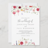 Einfache mehrfarbige Wildblume Einladung (Vorderseite)