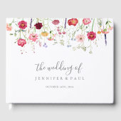 Einfache mehrfarbige Wildblume Hochzeit Gästebuch (Vorderseite)