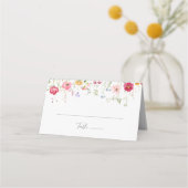 Einfache mehrfarbige Wildblume Hochzeiten Platzkar Platzkarte (Vorderseite)