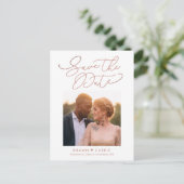 Einfache Meldung - EDITABLE COLOR Save the Date Postkarte (Stehend Vorderseite)