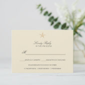 Einfache Menüoption Elegant Chic Gold Foil Starfis RSVP Karte (Stehend Vorderseite)