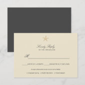 Einfache Menüoption Elegant Chic Gold Foil Starfis RSVP Karte (Vorne/Hinten)
