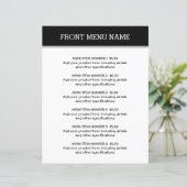 Einfache Menüpreisliste für jedes Unternehmen (Stehend Vorderseite)