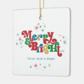 Einfache Merry & Bright Foto Keramik Ornament (Links)