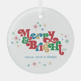 Einfache Merry & Bright Foto Keramik Ornament