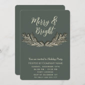 Einfache Merry & Bright Pine Farm Weihnachten Einladung (Vorne/Hinten)
