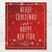 Einfache MERRY CHRISTMAS PAPPY NEW YEAR Red Weinetikett (Einzelnes Label)
