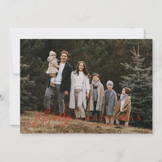 Einfache Merry Script 3 Foto Weihnachten (Vorderseite)