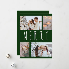 Einfache Merry Typografie mit mehreren Fotos Feiertagskarte
