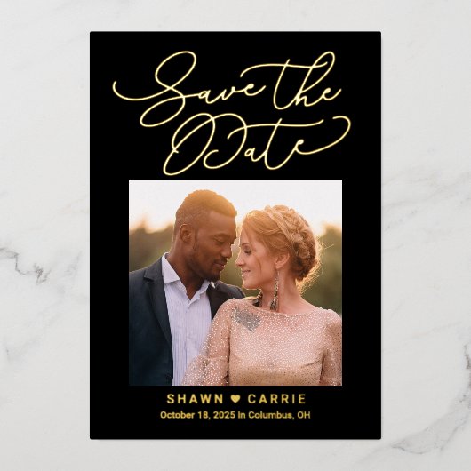 Einfache Message REAL FOLIE Save the Date Card Folieneinladung (Vorderseite)