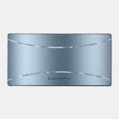 Einfache Metallic Blue Texture Shiny Stripes Schreibtischunterlage (Vorderseite)