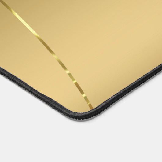 Einfache Metallic Gold Textur Shiny Strip Monogram Schreibtischunterlage (Ecke)