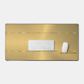 Einfache Metallic Gold Textur Shiny Stripes Schreibtischunterlage (Tastatur & Maus)