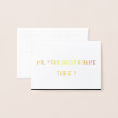 Einfache metallische Platzkarten Folienkarte (Vorderseite mit Umschlag)