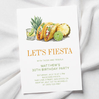 Einfache mexikanische Fiesta-Tacos zum 30. Geburts Einladung