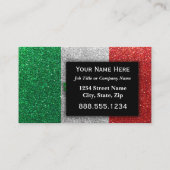 Einfache mexikanische Flagge Glitzer Berufliche Fü Visitenkarte (Rückseite)