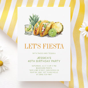 Einfache mexikanische Tacos Fiesta 40. Geburtstags Einladung