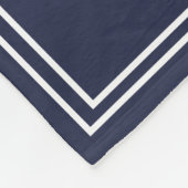 Einfache Midnight Blue White Monogram & Name Fleecedecke (Ecke)