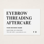Einfache Mighty Eyebrow-Threading-Aftercare-Karte (Vorderseite)