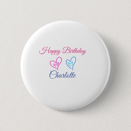 EINFACHE MINDESTANGABE.CUTIE ADD NAME BABY happy b Button (Vorderseite)