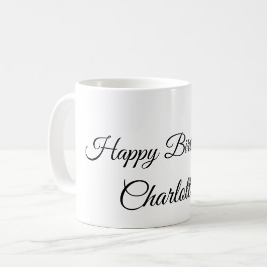 EINFACHE MINDESTANGABE.CUTIE ADD NAME BABY happy b Kaffeetasse (Vorderseite Links)