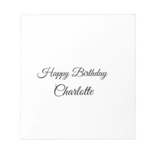 EINFACHE MINDESTANGABE.CUTIE ADD NAME BABY happy b Notizblock