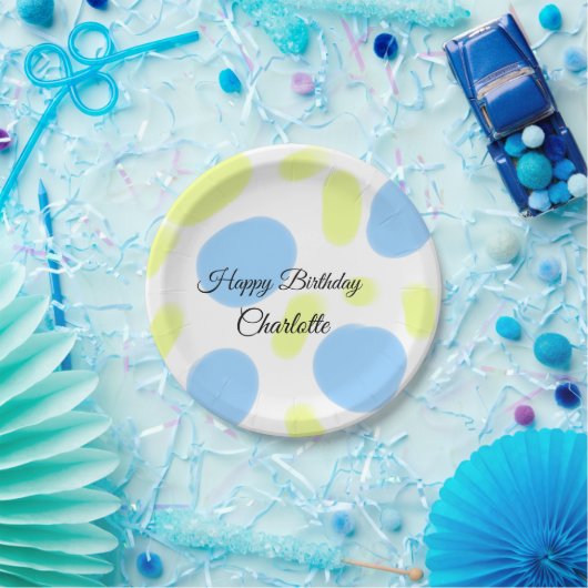 EINFACHE MINDESTANGABE.CUTIE ADD NAME BABY happy b Pappteller (Party)