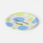 EINFACHE MINDESTANGABE.CUTIE ADD NAME BABY happy b Pappteller (Schrägansicht)