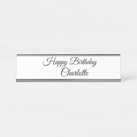 EINFACHE MINDESTANGABE.CUTIE ADD NAME BABY happy b Schreibtischnamensplakette (Vorderseite )