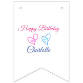 EINFACHE MINDESTANGABE.CUTIE ADD NAME BABY happy b Wimpelkette (Dritte Fahne)